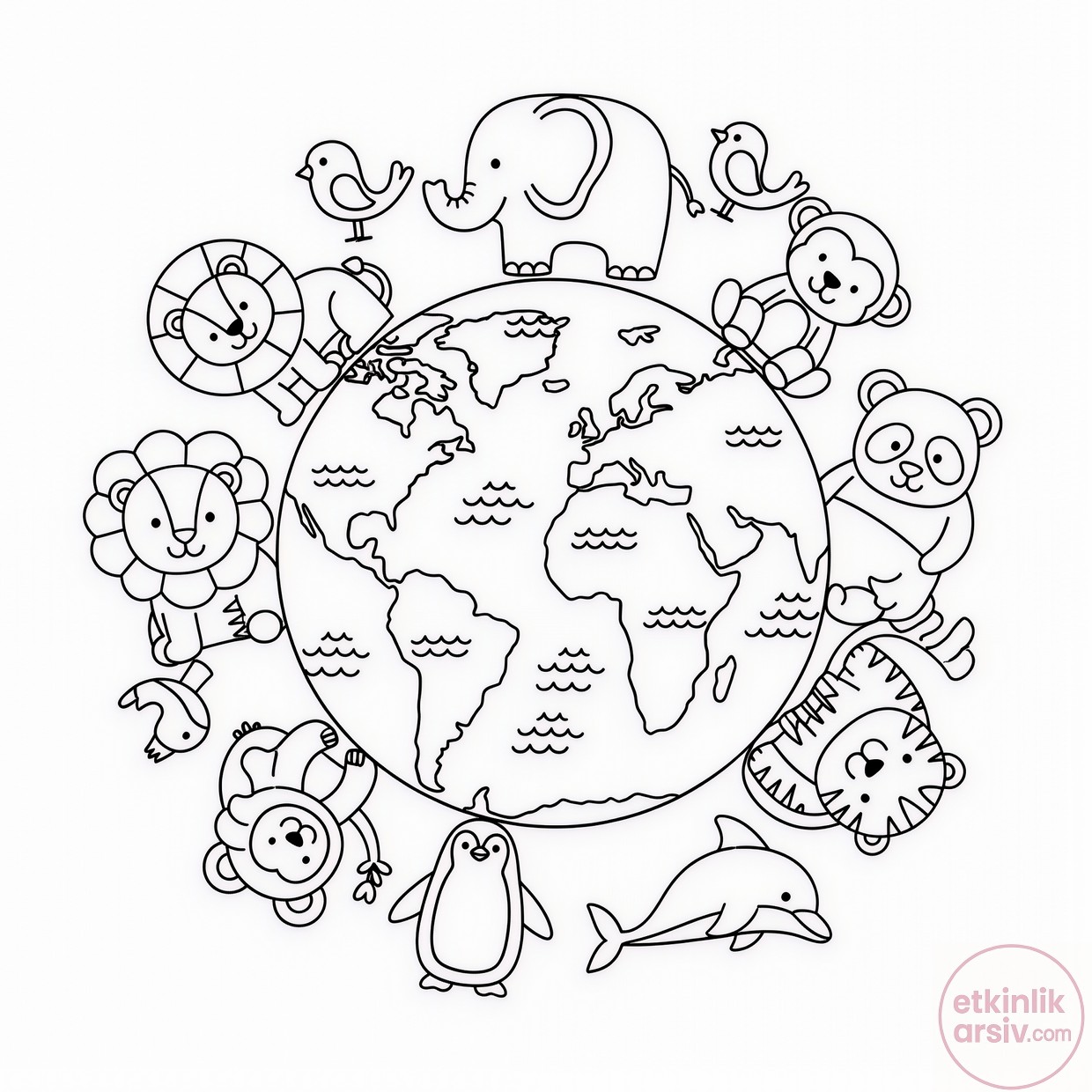 Hayvanları Koruma Günü Boyama Sayfası