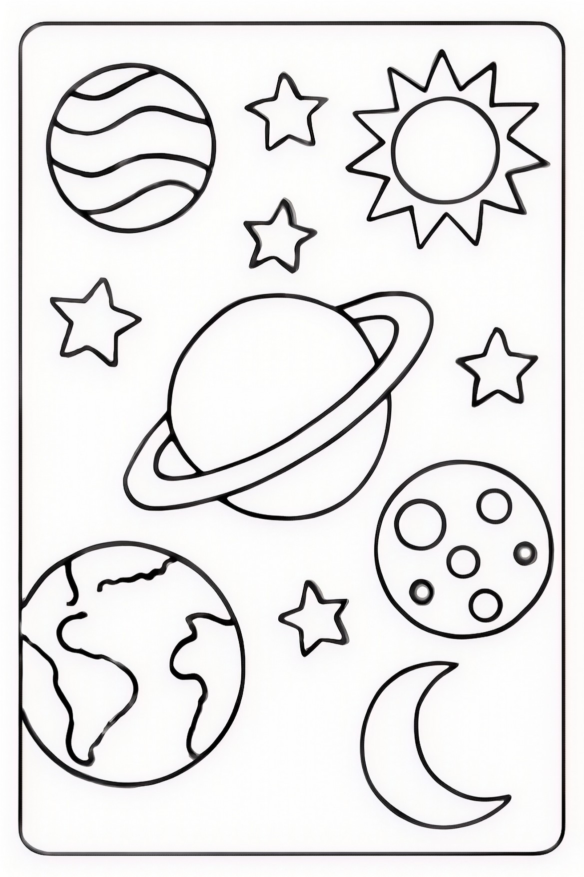 Uzay boyama sayfası okul öncesi