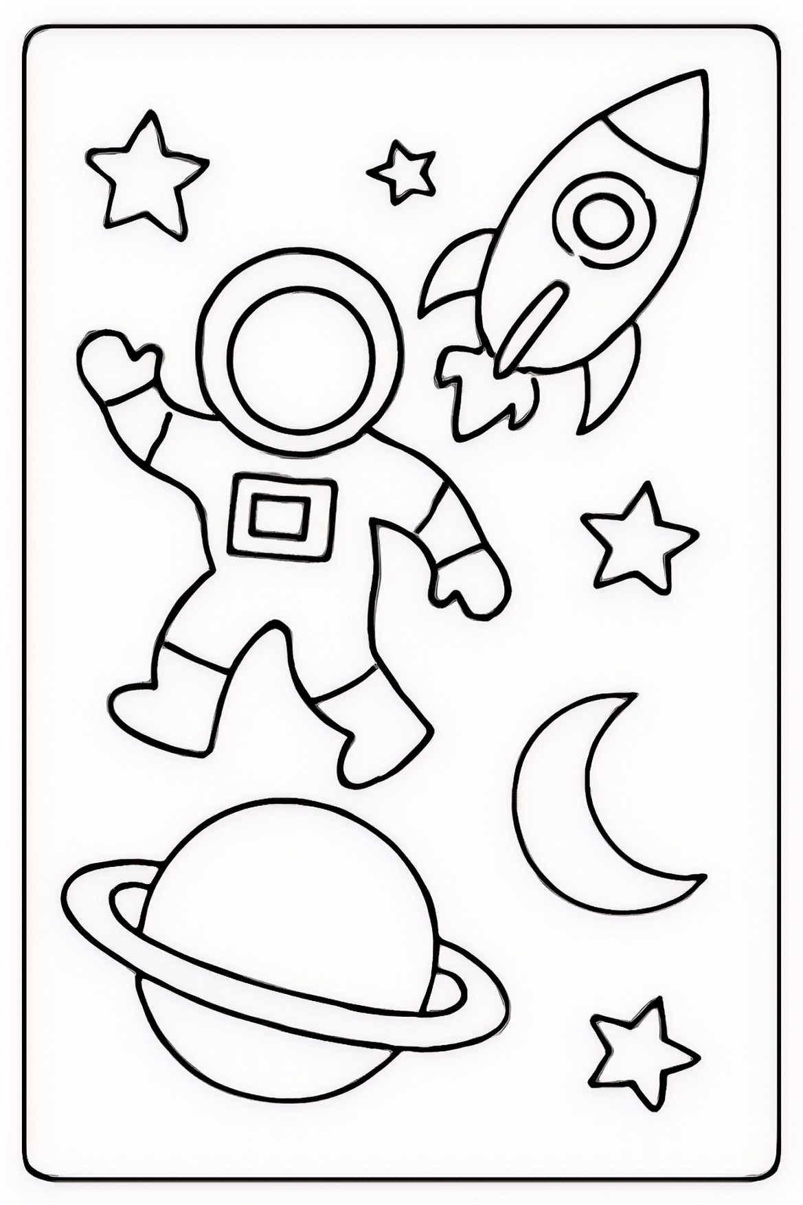 Uzay boyama sayfası okul öncesi