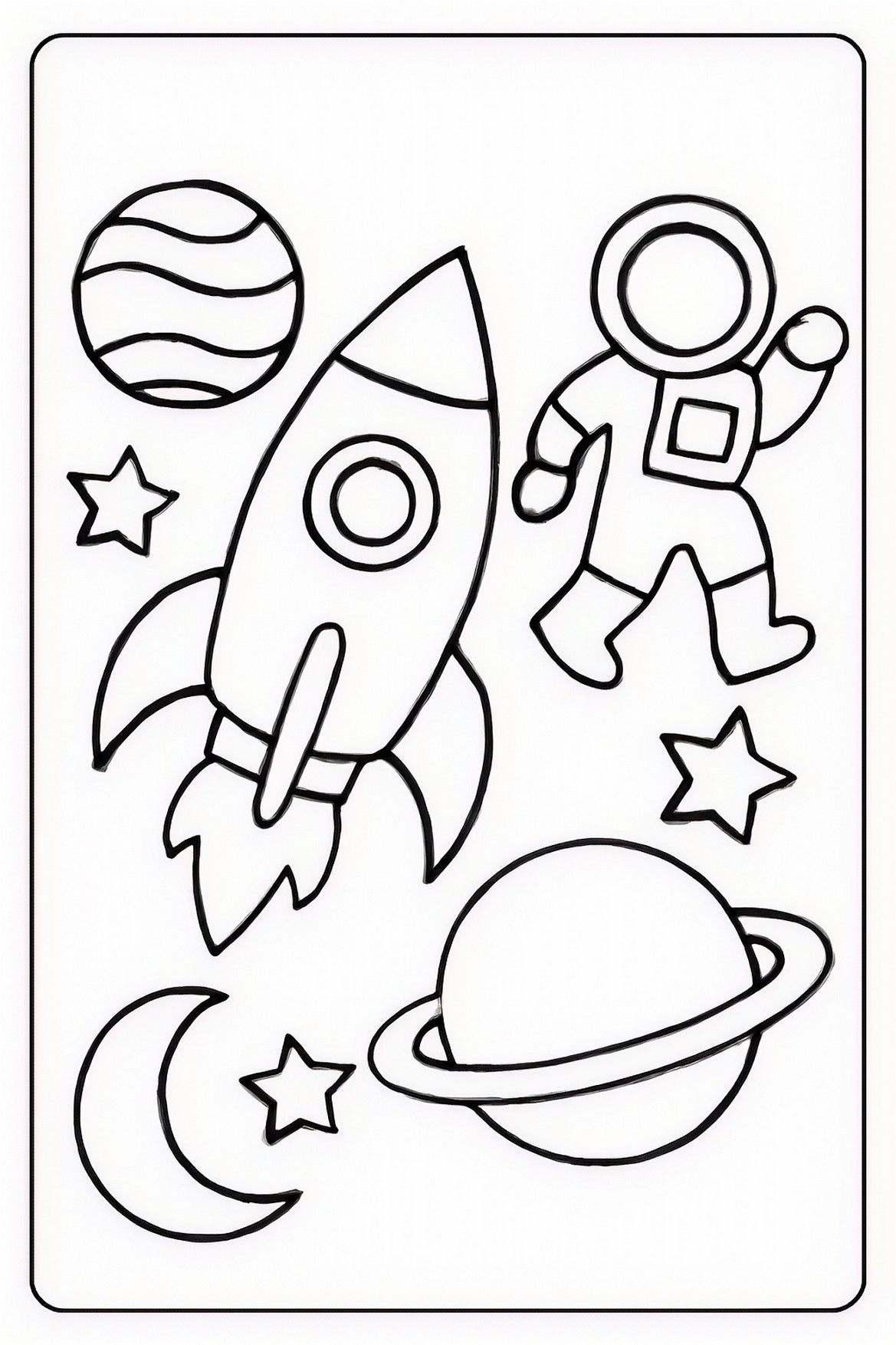 Uzay boyama sayfası okul öncesi