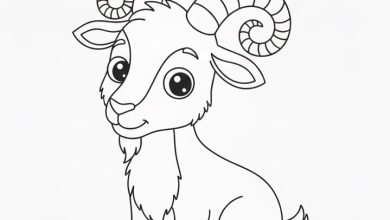 keçi boyama sayfası okul öncesi