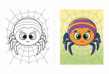 örümcek boyama sayfası