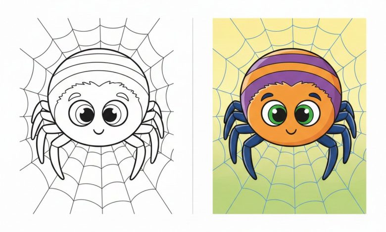 örümcek boyama sayfası
