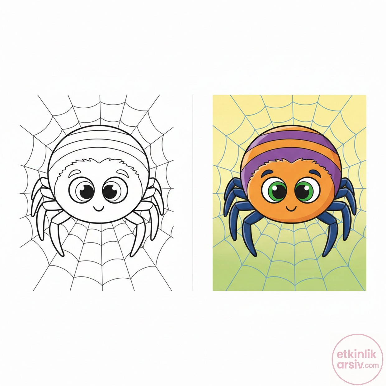örümcek boyama sayfası