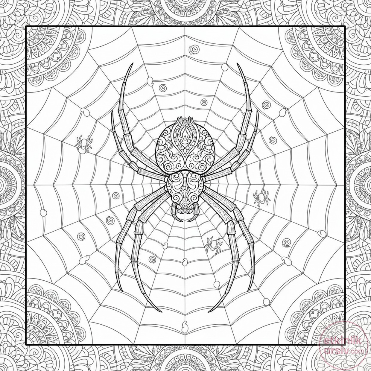 örümcek boyama sayfası
