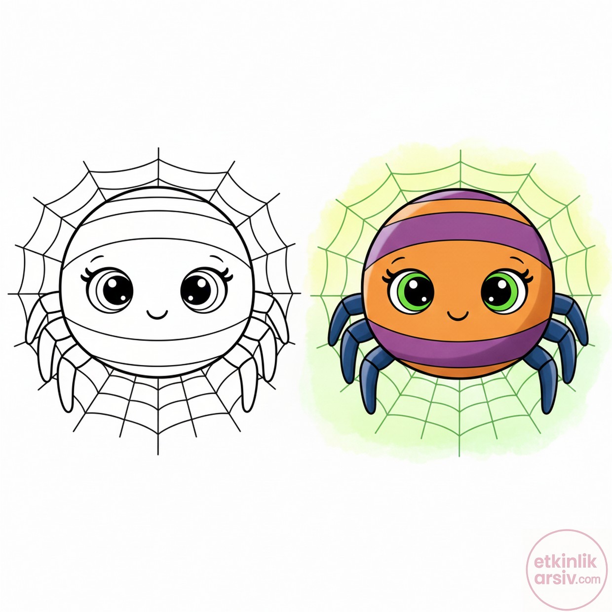 örümcek boyama sayfası