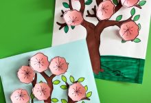 çiçek ağaç sanat etkinliği kalıplı