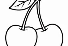 okul öncesi kiraz boyama sayfası