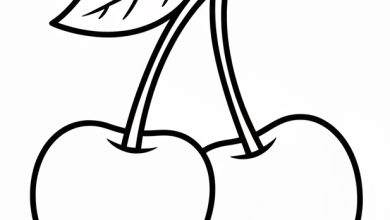 okul öncesi kiraz boyama sayfası