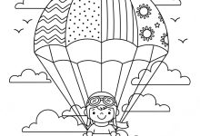 okul öncesi paraşüt boyama sayfası