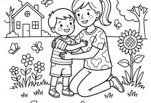 Anneler günü boyama sayfası