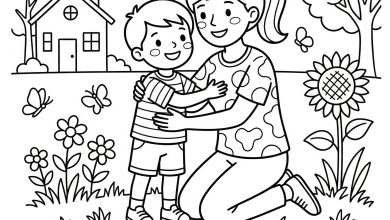 Anneler günü boyama sayfası