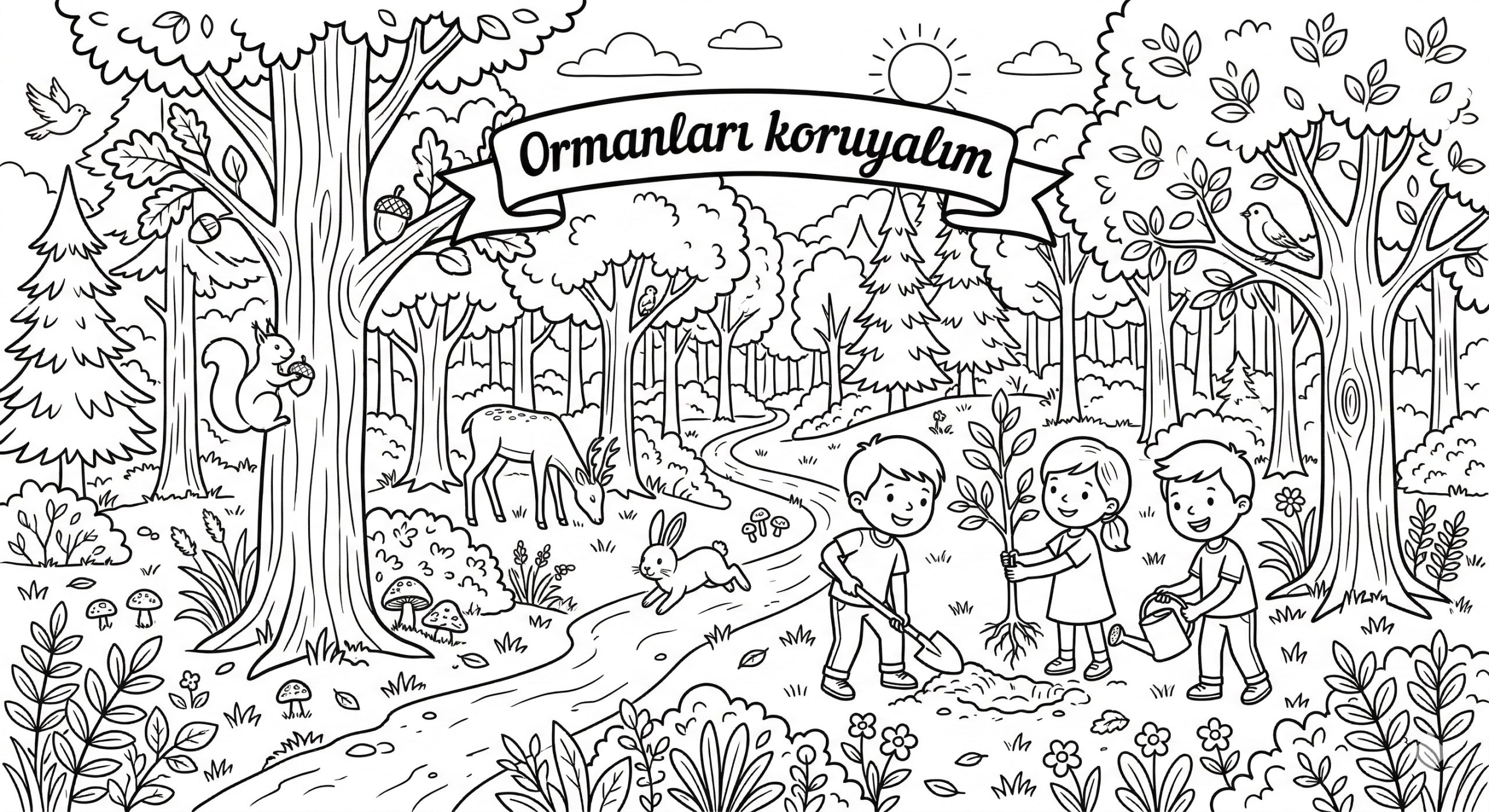 orman haftası boyama sayfası