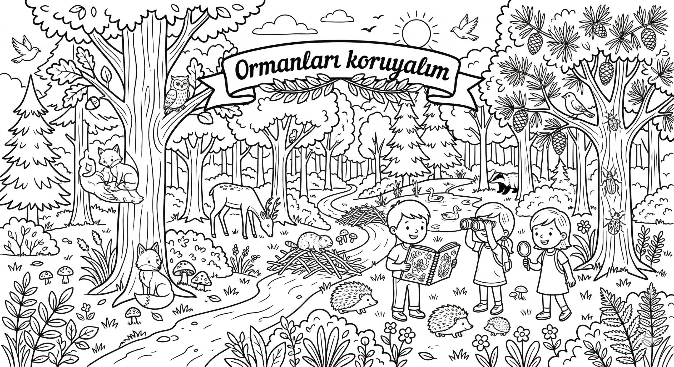 orman haftası boyama sayfası