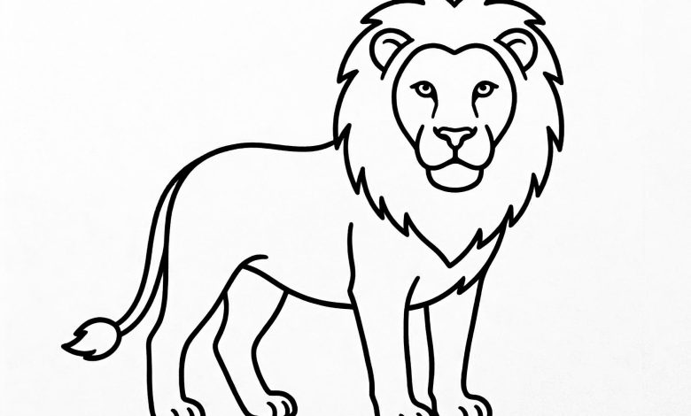 Aslan boyama sayfası