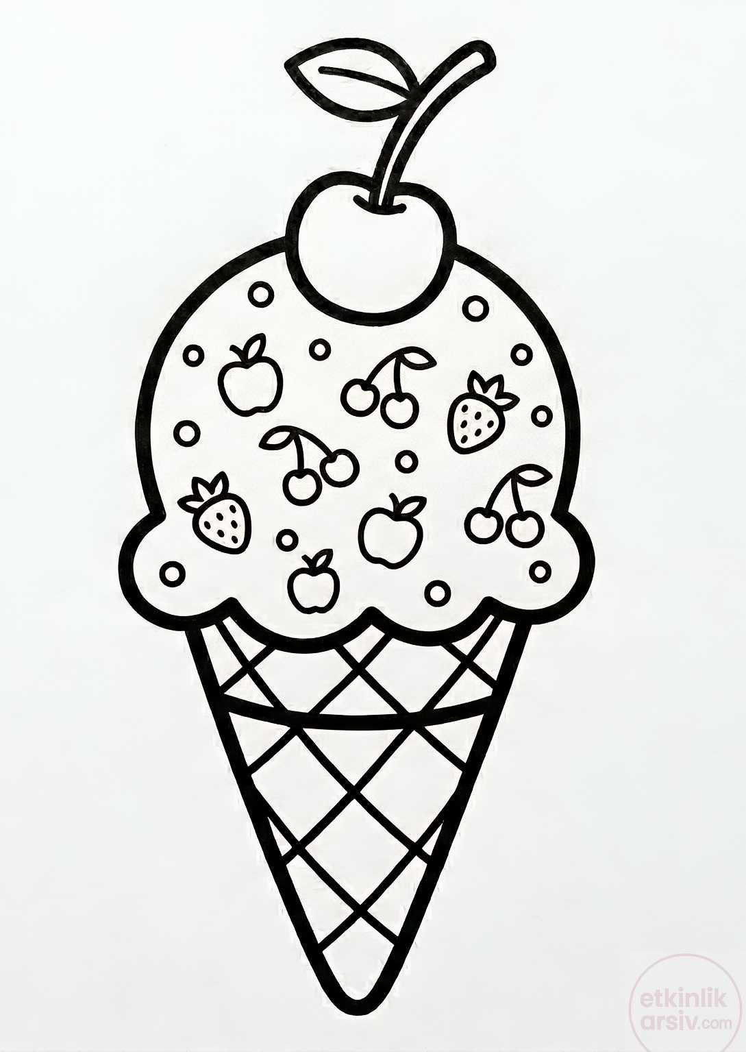 dondurma boyama sayfası