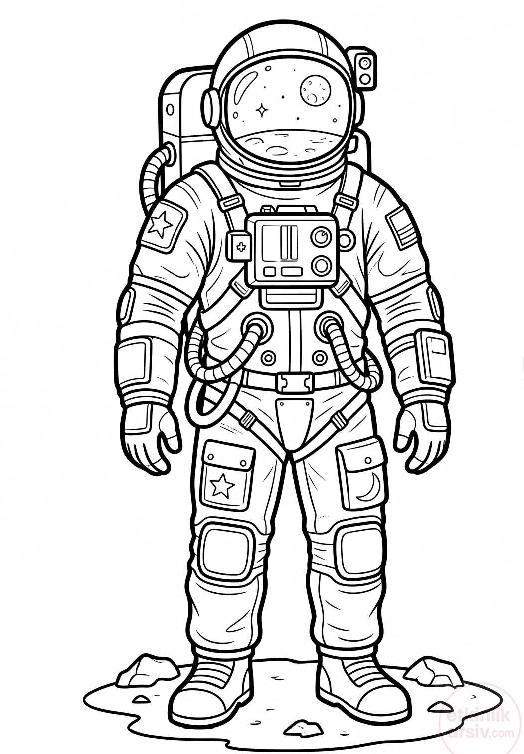 astronot boyama okul öncesi