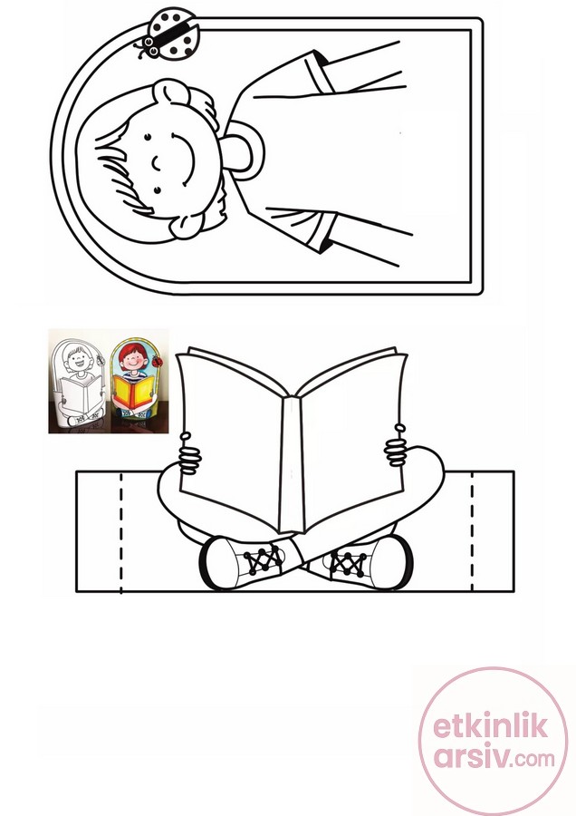 kitap okuma boyama