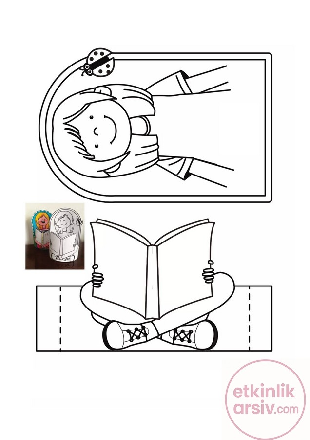 kitap okuma boyama